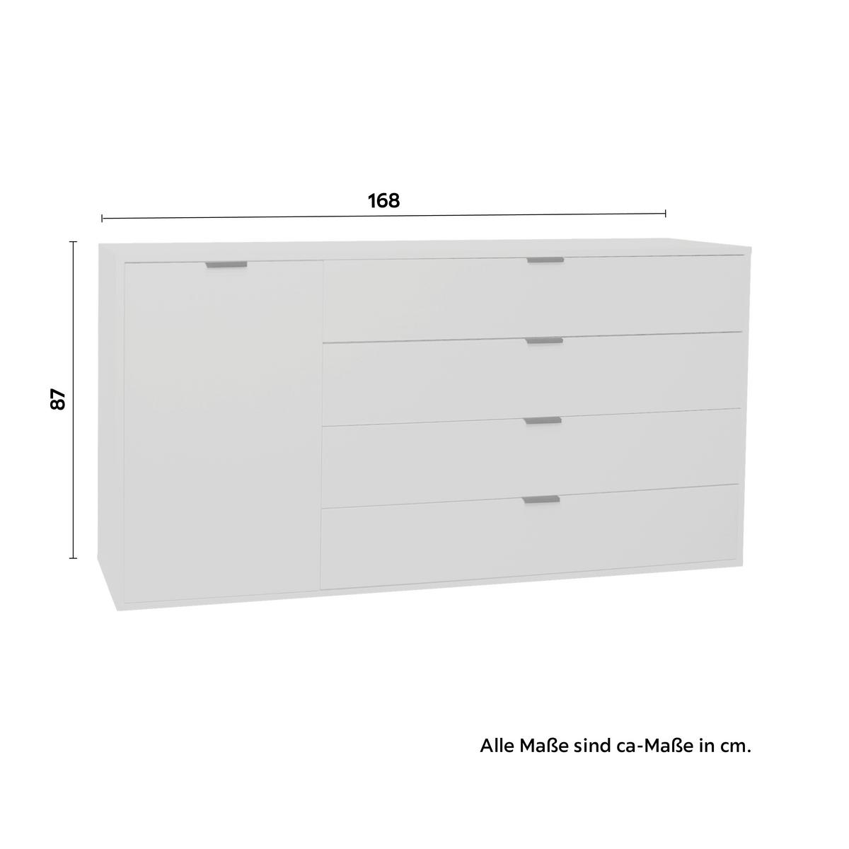 Comodă cu uși BOUNTY - gri, Modern (168/87/45cm) - Premium Living