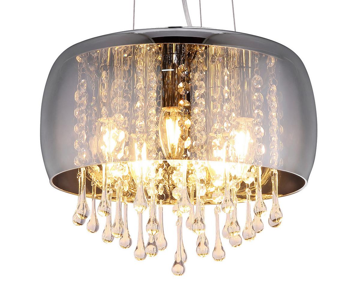 LAMPA WISZĄCA KALLA  350/1200CM - przejrzysty/kolor chromowy, Basics, metal/szkło (35/120cm) - Globo