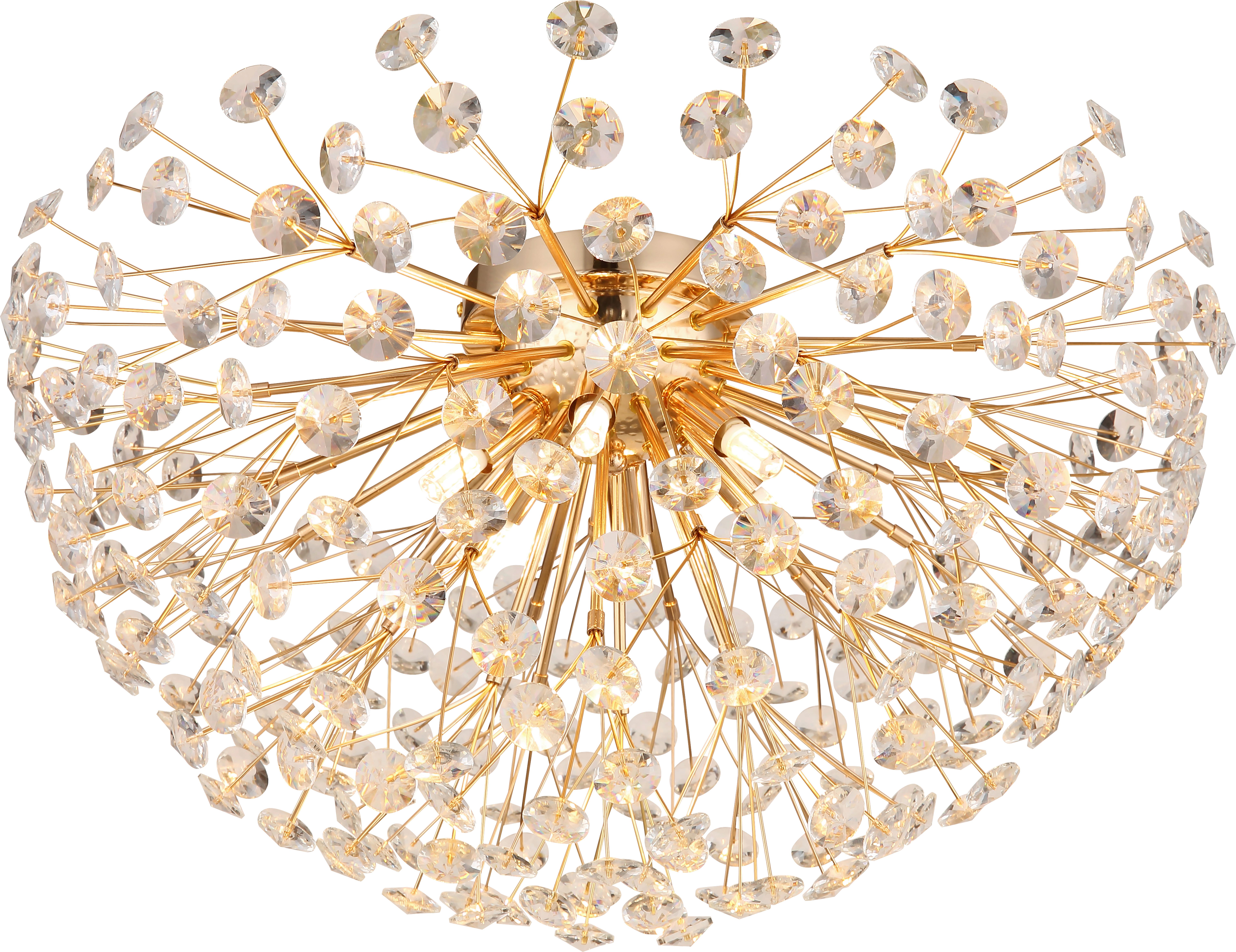 LED-Deckenleuchte Cataleya Klar/Goldfarben max. 3,5 Watt - Klar/Goldfarben, Basics, Glas/Metall (65/65/32,5cm)