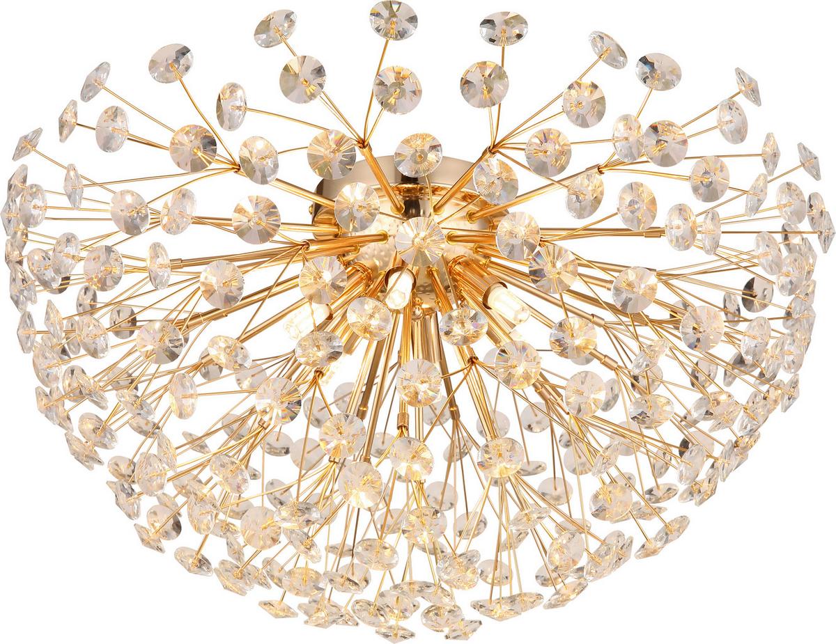 LED-Deckenleuchte Cataleya Klar/Goldfarben max. 3,5 Watt - Klar/Goldfarben, Basics, Glas/Metall (65/65/32,5cm)