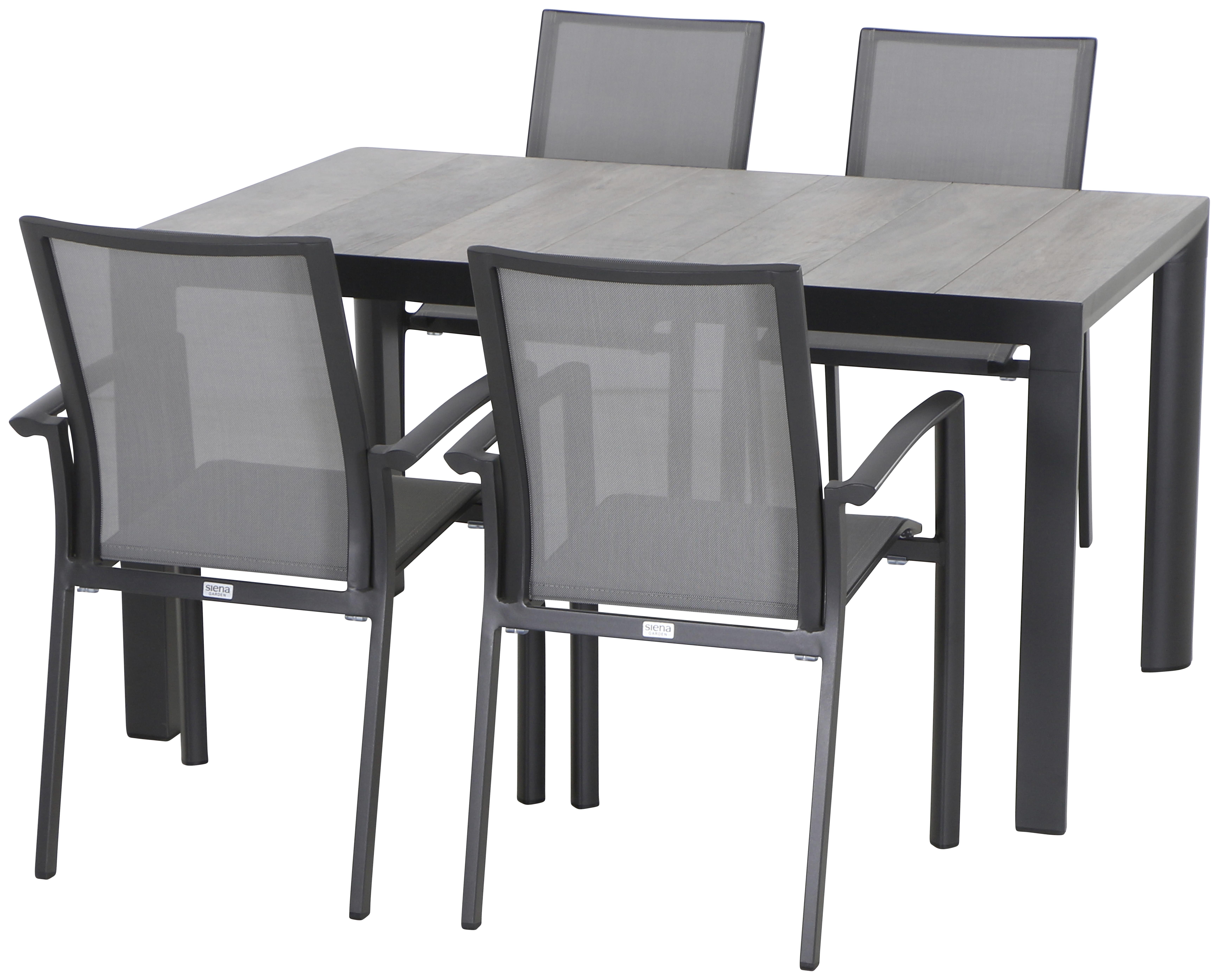 Loungegarnitur 5-tlg Velia, Metall/Textil/Keramik - KONVENTIONELL - Siena Garden