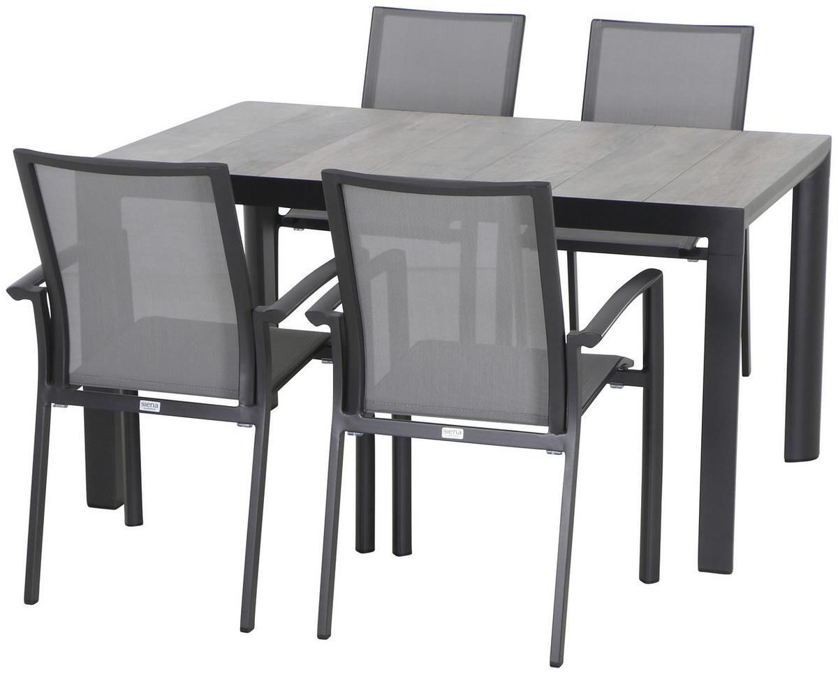 Loungegarnitur 5-tlg Velia, Metall/Textil/Keramik - KONVENTIONELL - Siena Garden