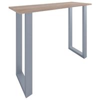 Bartisch XONA Silber/Eiche ca.140x102x50cm - Silberfarben/Sonoma Eiche, KONVENTIONELL, Holzwerkstoff/Metall (140/50/102cm)