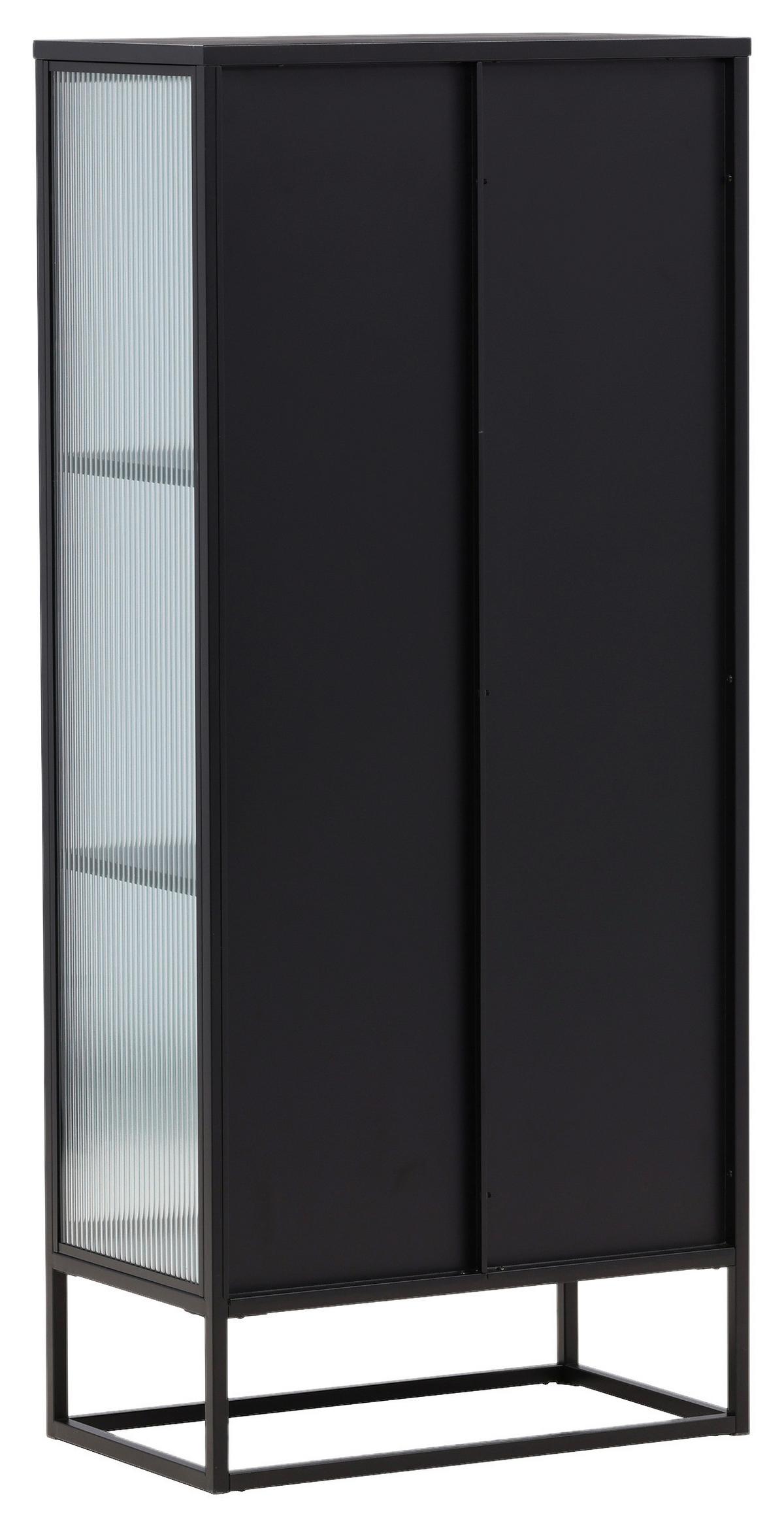 HIGHBOARD GARIS - Schwarz, Design, Glas/Metall (70/160/40cm) - Livetastic