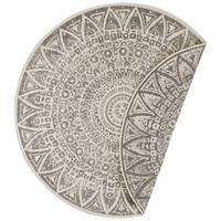 Flachwebeteppich Lilja Grau Ø ca. 200cm - Creme/Grau, Design, Kunststoff (200cm)