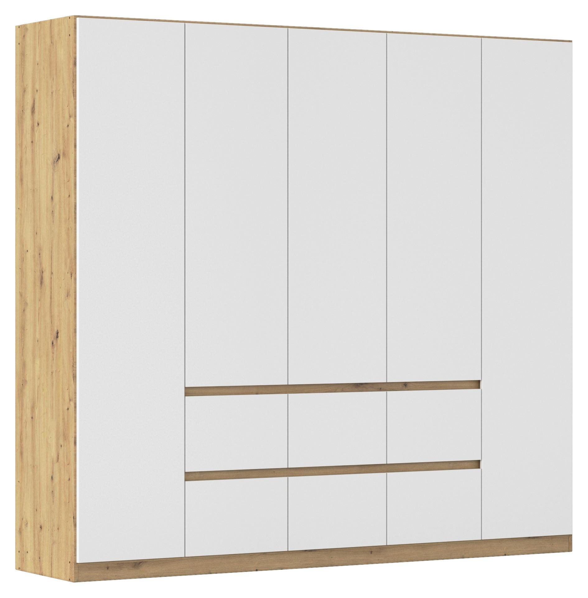 DULAP  USI ROTATIVE MAINZ - alb/stejar Artisan, Basics, material pe bază de lemn (226/210/54cm) - Modern Living