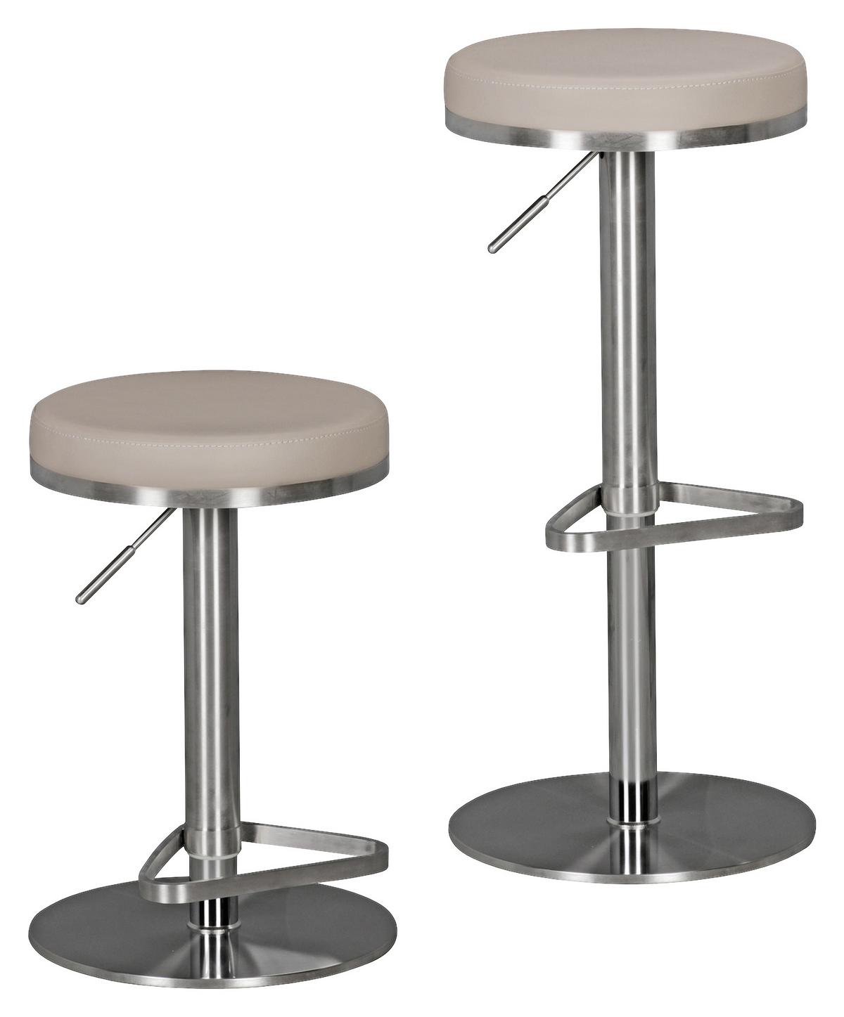 Barski Stol Wl1.942 - srebrne barve/rjavosiva, Moderno, kovina/tekstil (38/57/38cm) - MID.YOU