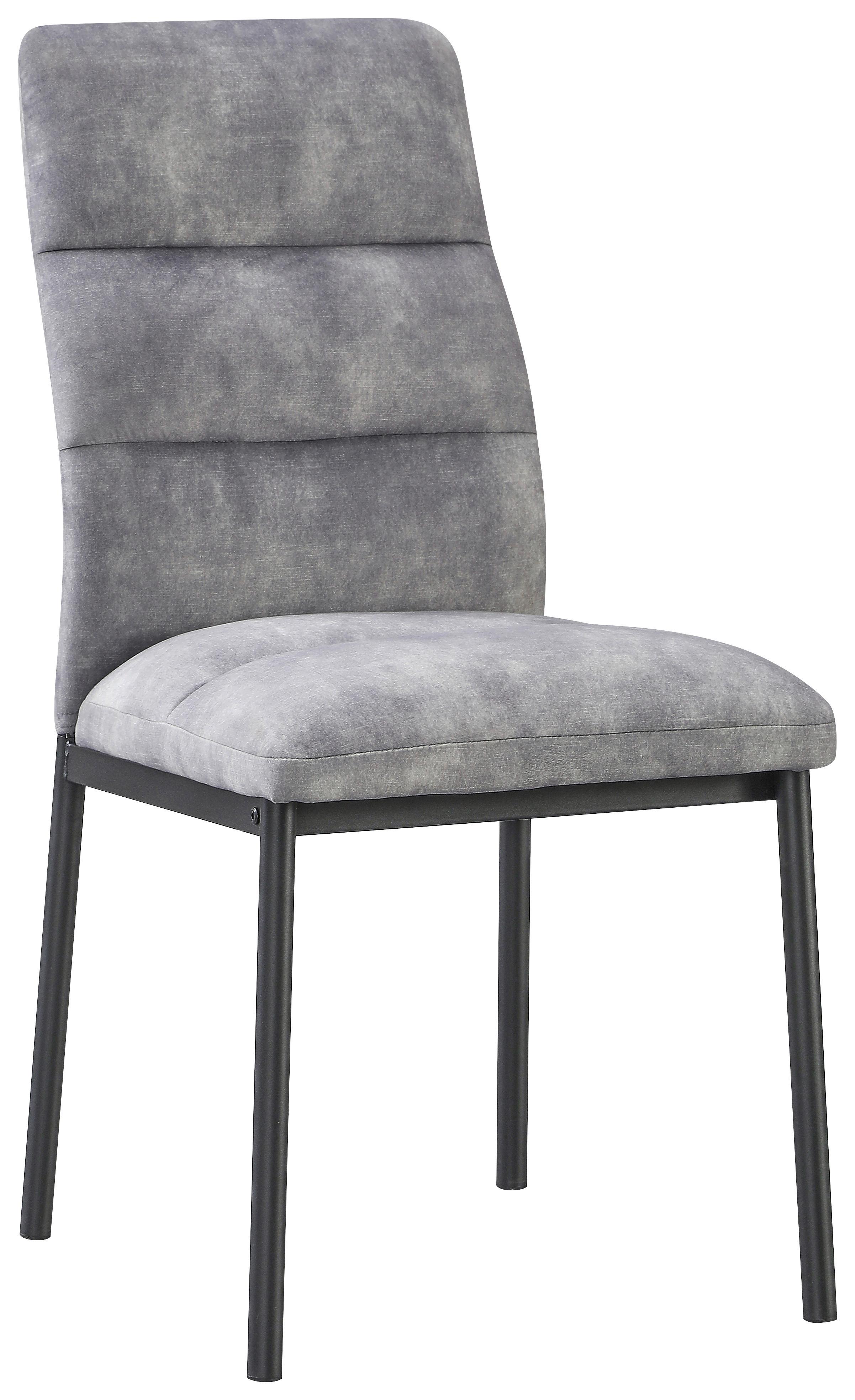 Stol Daniel, Siva, Žamet - siva/črna, Moderno, kovina/tekstil (46/94/60cm)
