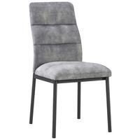 Stol Daniel, Siva, Žamet - siva/črna, Moderno, kovina/tekstil (46/94/60cm)