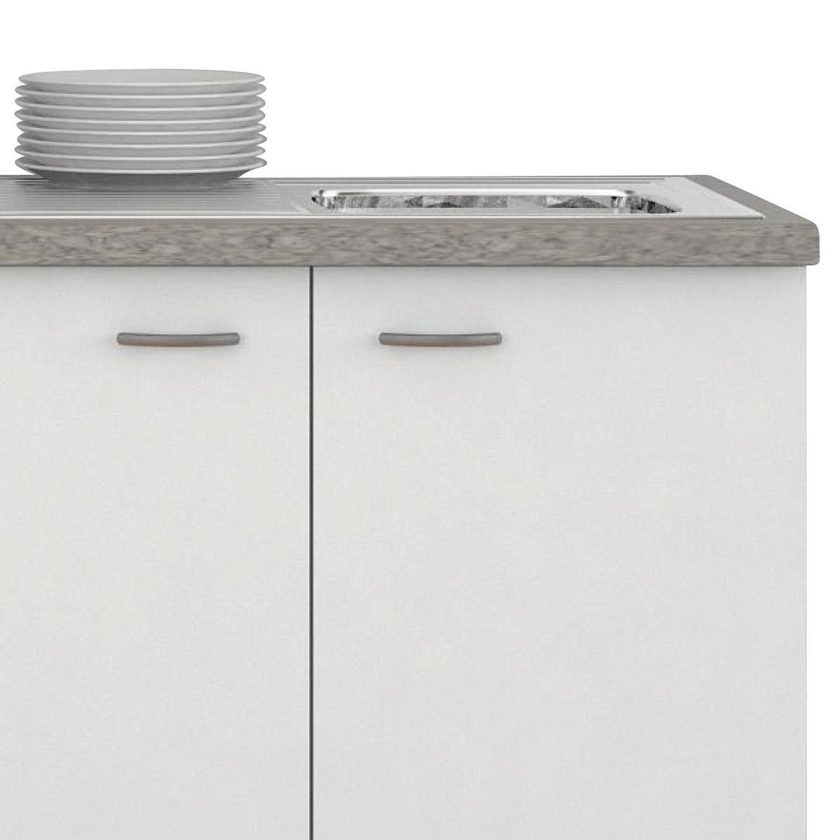 Kuhinjski Blok Z Aparati Wito, Bela - barve nerjavečega jekla/bela, Moderno, umetna masa/steklo (270cm) - FlexWell