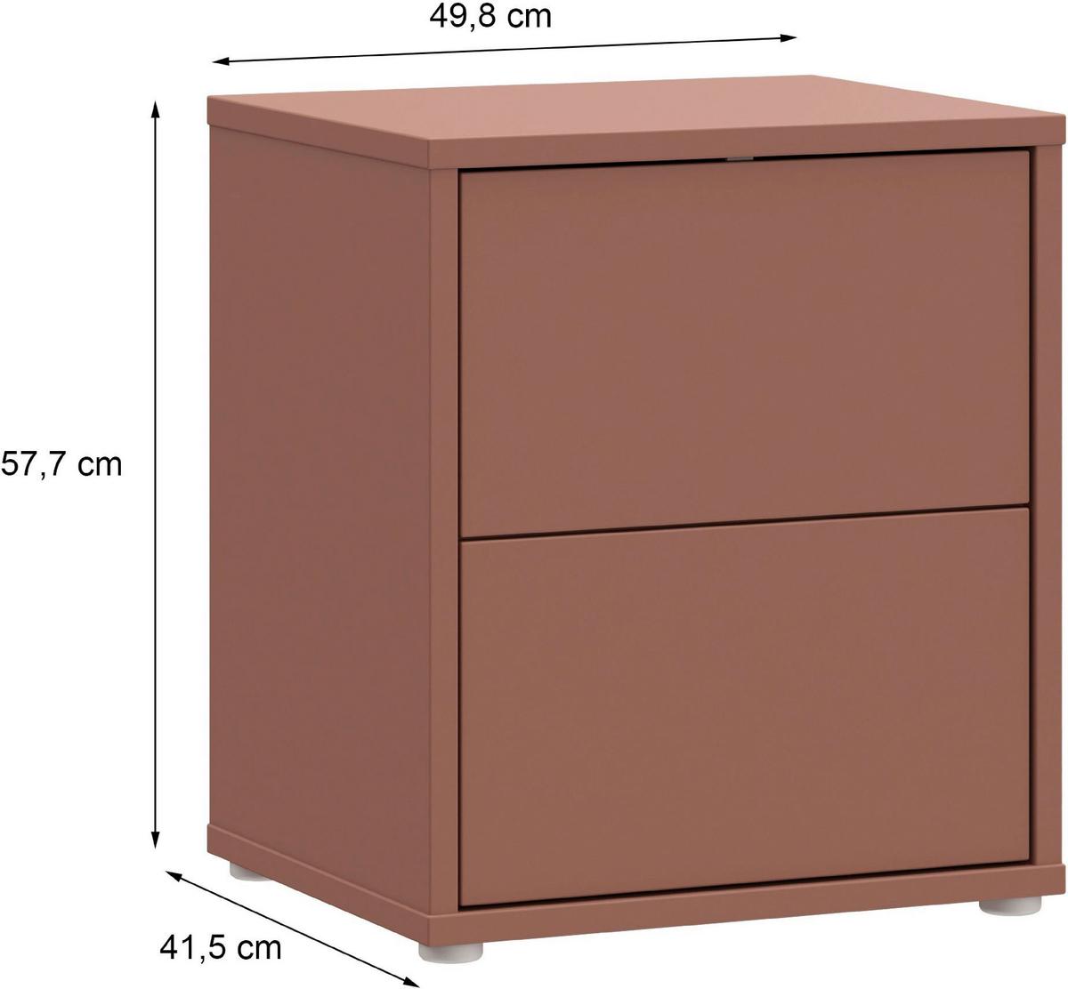 Nočna Omarica Alice, Terakota - srebrne barve/terakota, Trend, umetna masa/leseni material (50/58/42cm) - Carryhome