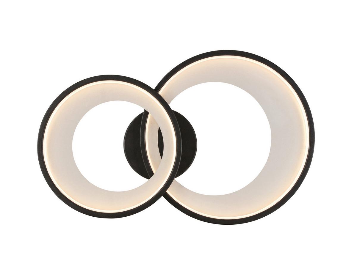 LAMPA SUFITOWA LED RING *SBN* - kolor srebrny/czarny, Design, tworzywo sztuczne/metal (55/35/8,5cm) - Novel