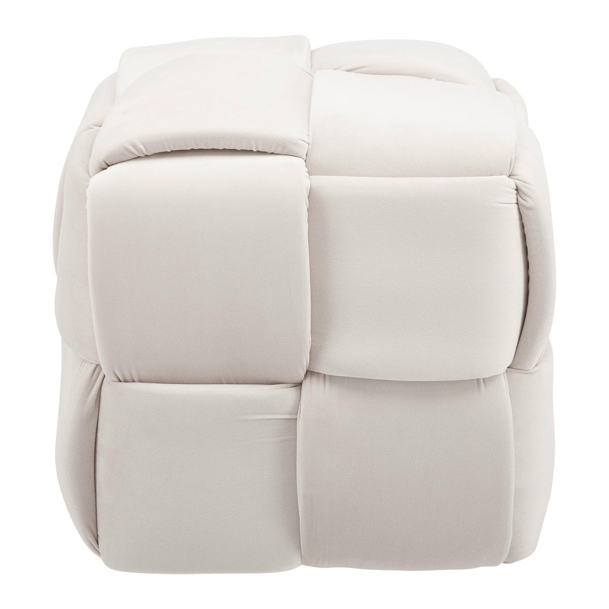 Tabure Ella, Bež, Žamet - črna/bež, Moderno, umetna masa/tekstil (47/47/47cm) - Bessagi Home