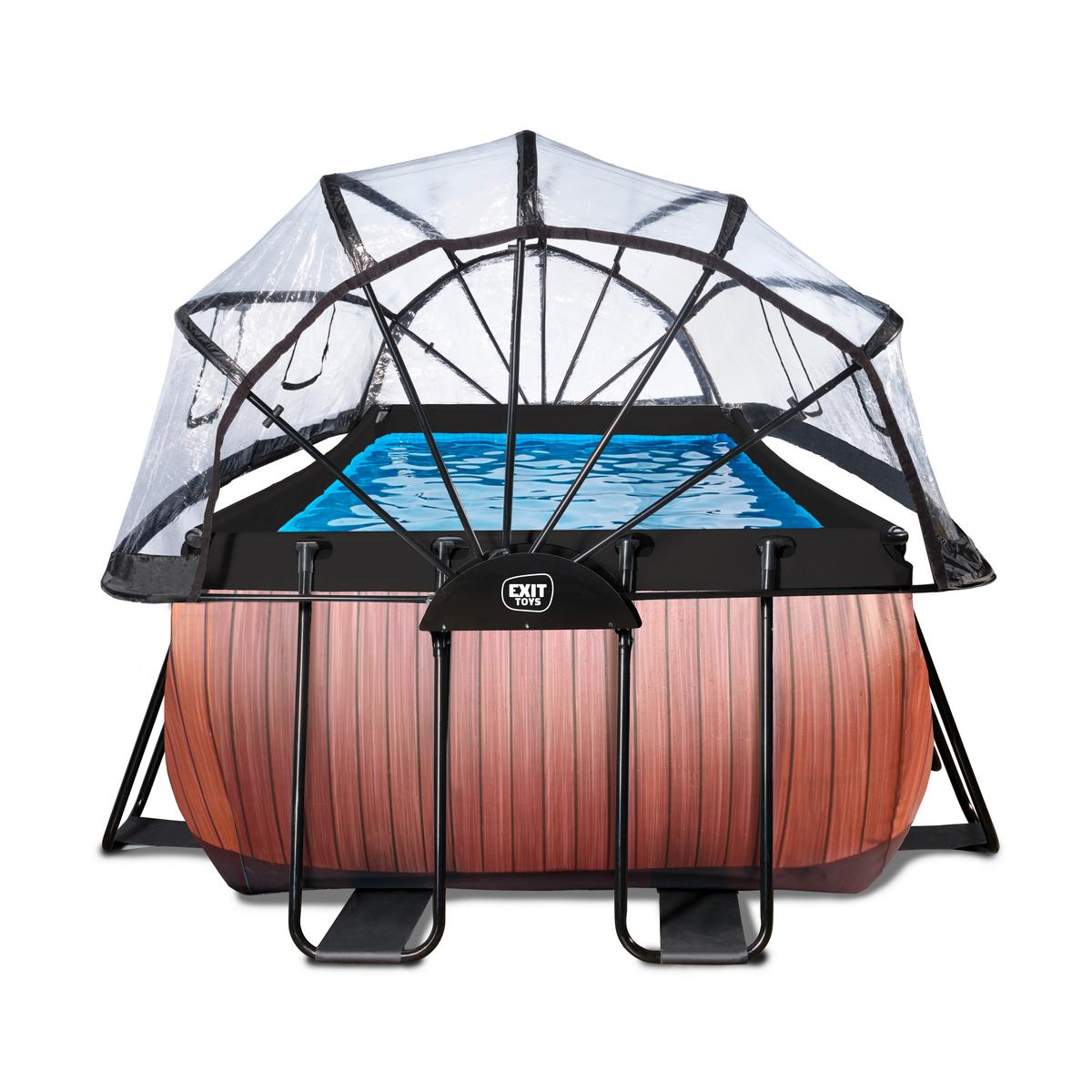 Bazen Exit Wood Pool, Toplotna Črpalka, 540x250cm - rjava, Konvencionalno, umetna masa (540/250/100cm) - EXIT Toys
