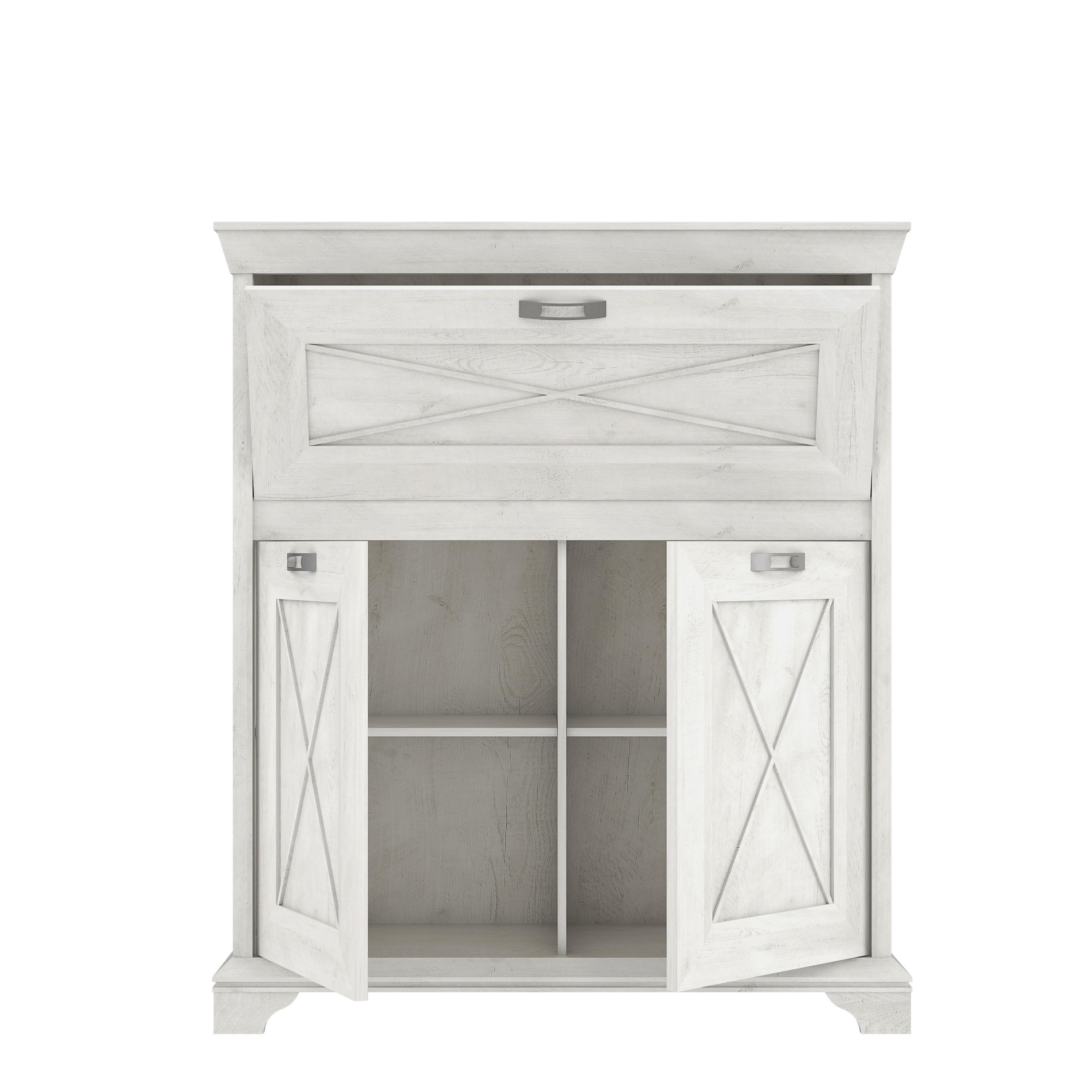 Visoka Komoda Kashmir - bela/srebrna, Konvencionalno, metal/pločasti materijal (123/143,3/48,2cm) - Premium Living