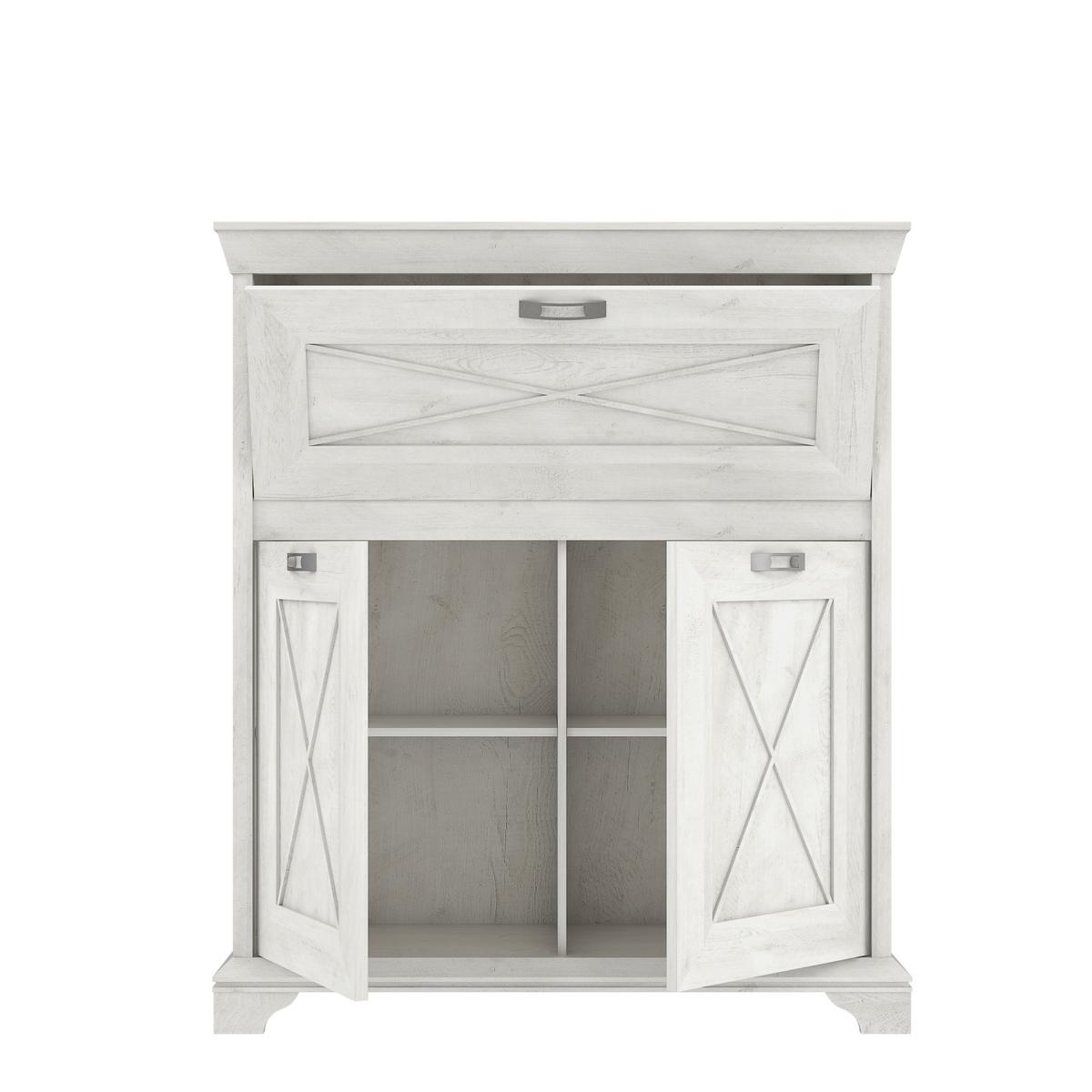 Comodă înaltă KASHMIR - alb, Konventionell, material pe bază de lemn (123/143,3/48,2cm) - Premium Living