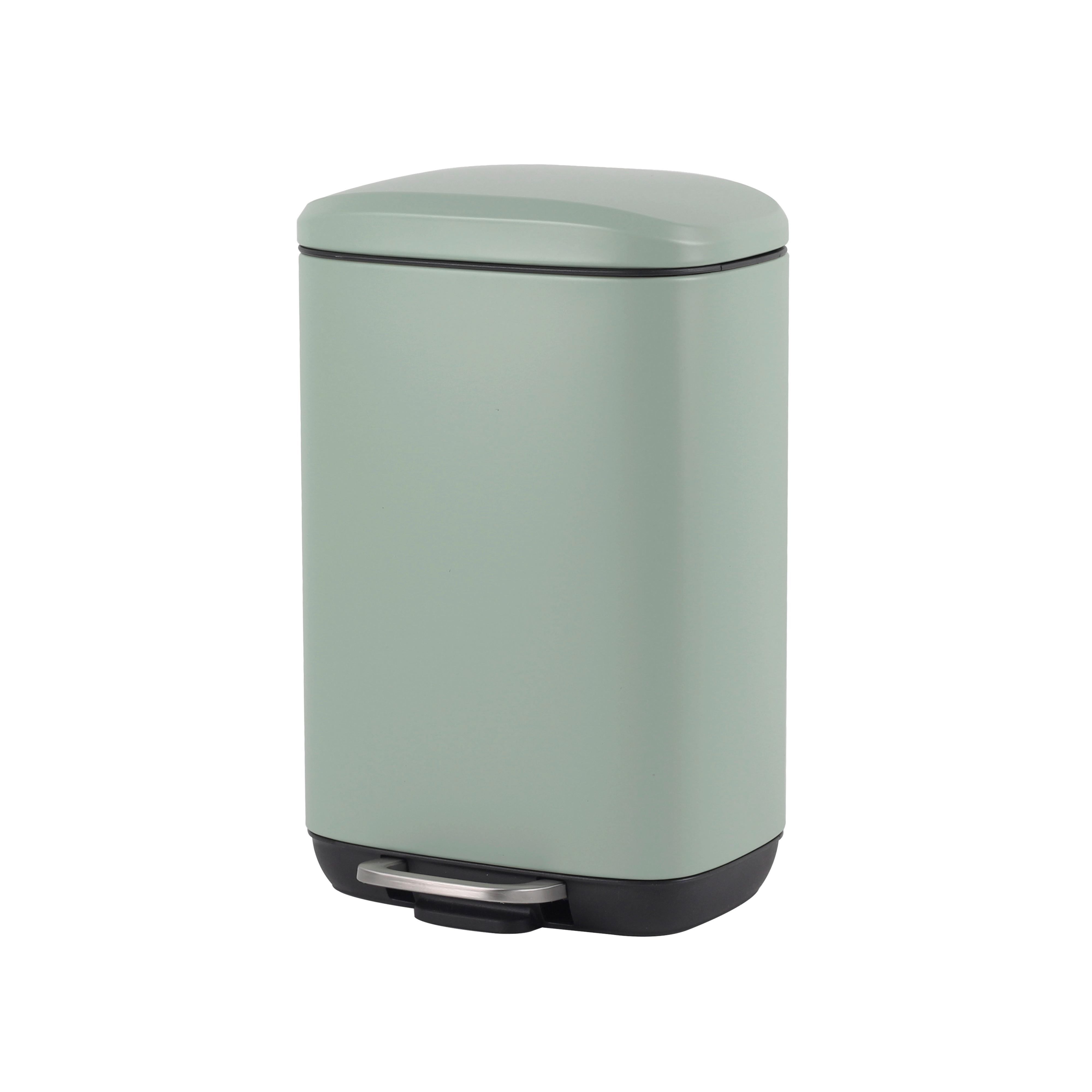 KOSZ NA ŚMIECI Z PEDAŁEM SK18093A-004 - zielony/czarny, Basics, tworzywo sztuczne/metal (21/32,7/19,5cm) - Novel