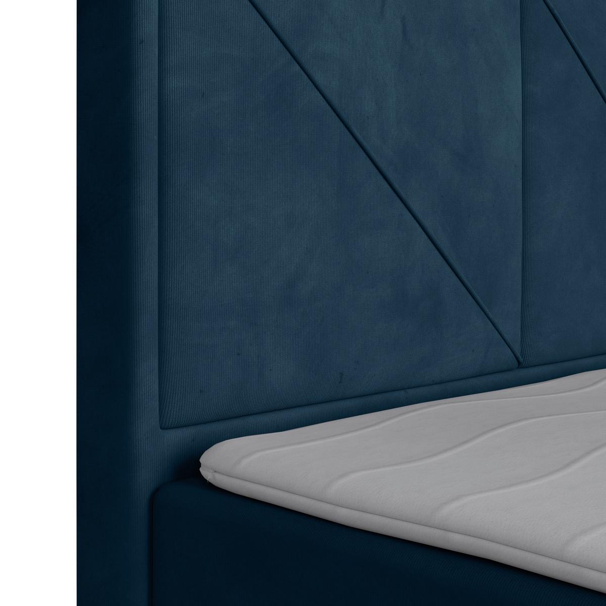 Boxspringbett Bologna ca. 180x200 cm Blau - Blau, MODERN, Holz/Kunststoff (180/200cm) - MID.YOU