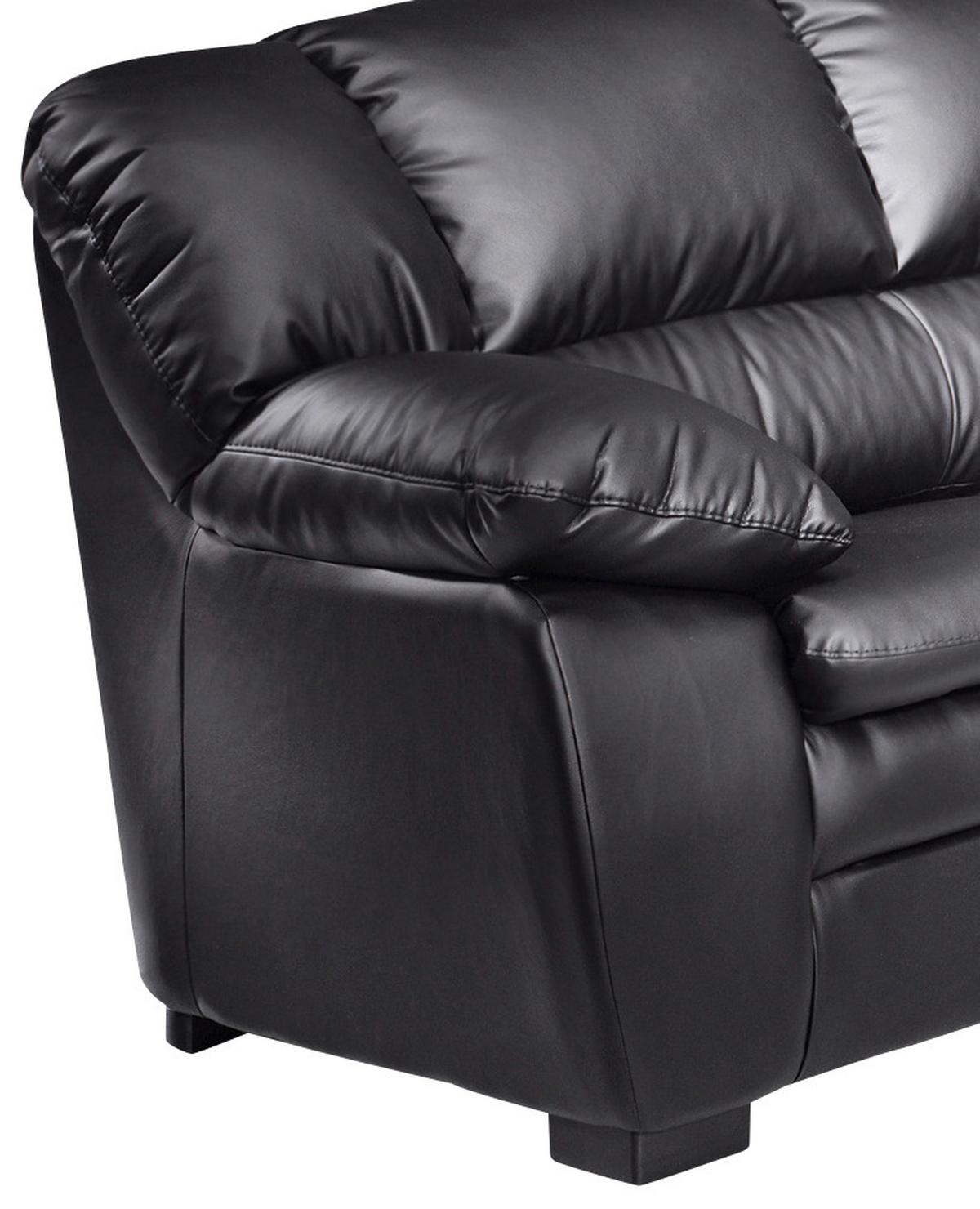 Zweisitzer-Sofa "Casino I" , schwarz - Schwarz, KONVENTIONELL, Kunststoff/Textil (159/88/92cm) - MID.YOU
