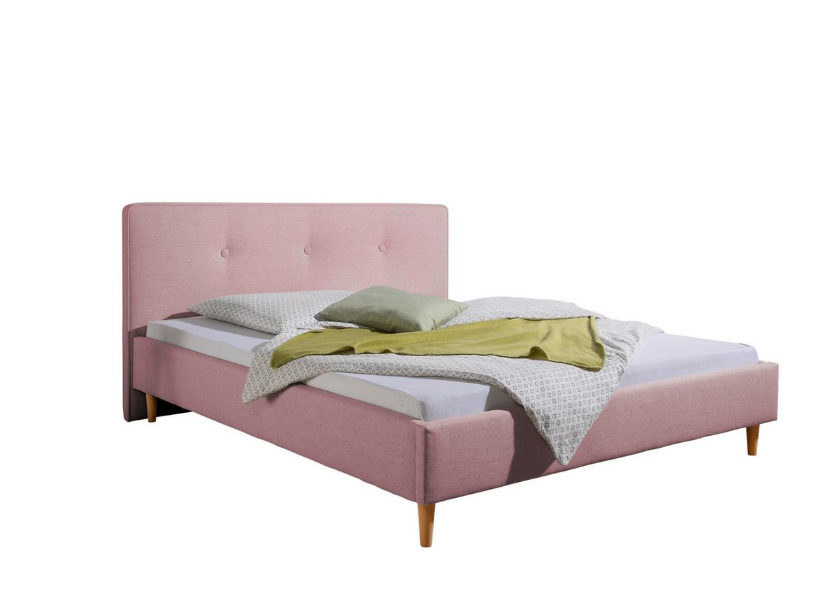 Polsterbett Slade Rosa ca. 180x200 cm - Rosa/Naturfarben, MODERN, Holz/Textil (180/200cm) - Livetastic