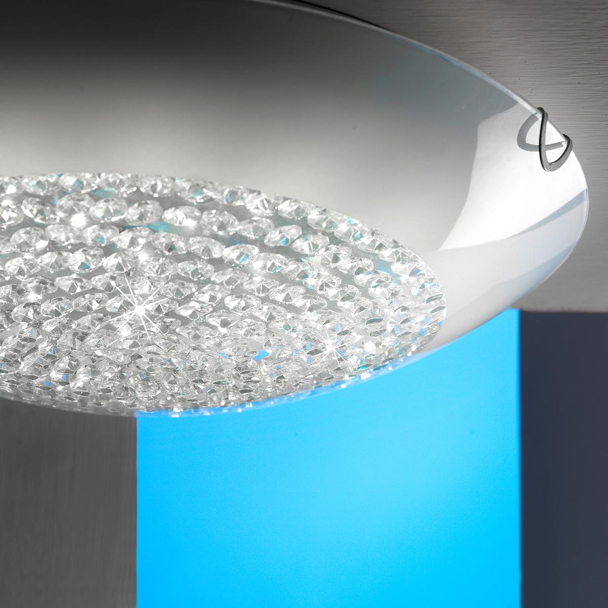 Led Mennyezeti Lámpa 1011/plg Brill - krómszínű/átlátszó, Design, üveg/fém (50/50/13cm)