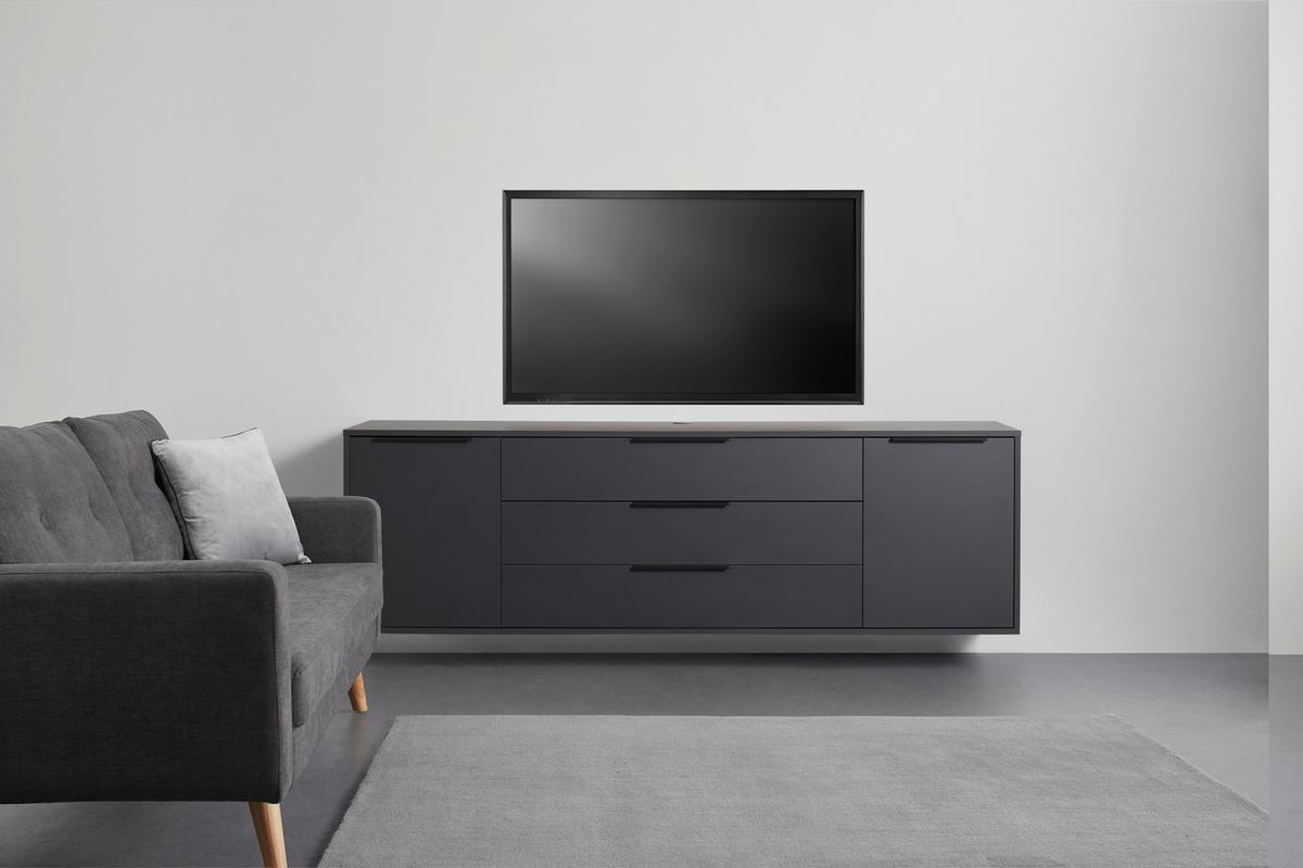 Comodă joasă Bounty - antracit, Modern (216/67cm) - Premium Living