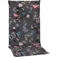 Hochlehner Auflagen 4er-Set ca. 118x50 cm Grau m. Blümchen - Rosa/Grau, Basics, Textil (118/50/6cm) - Gardenson