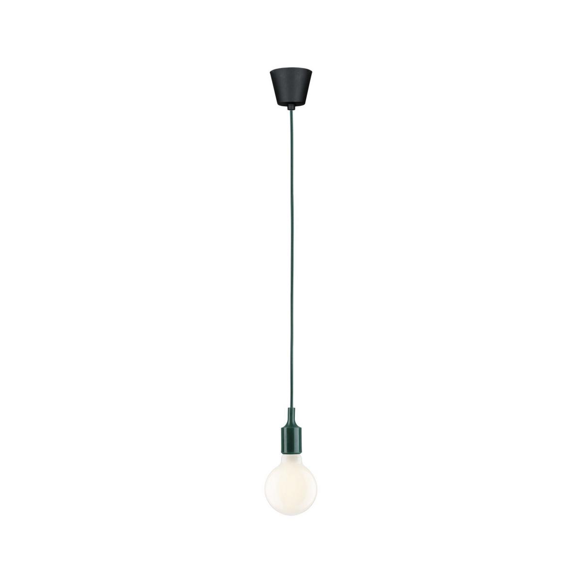 Hängeleuchte Ketil in Grün/Schwarz max. 60 Watt - Schwarz/Grün, Basics, Kunststoff/Textil (9,0/218cm) - Paulmann