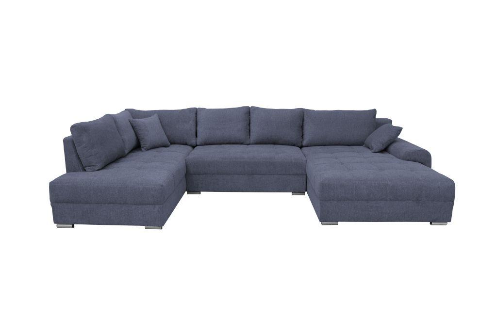 Kutna Garnitura Senso - tamno plava/boje kroma, Moderno, tekstil/drvo (197/346/183cm) - Modern Living