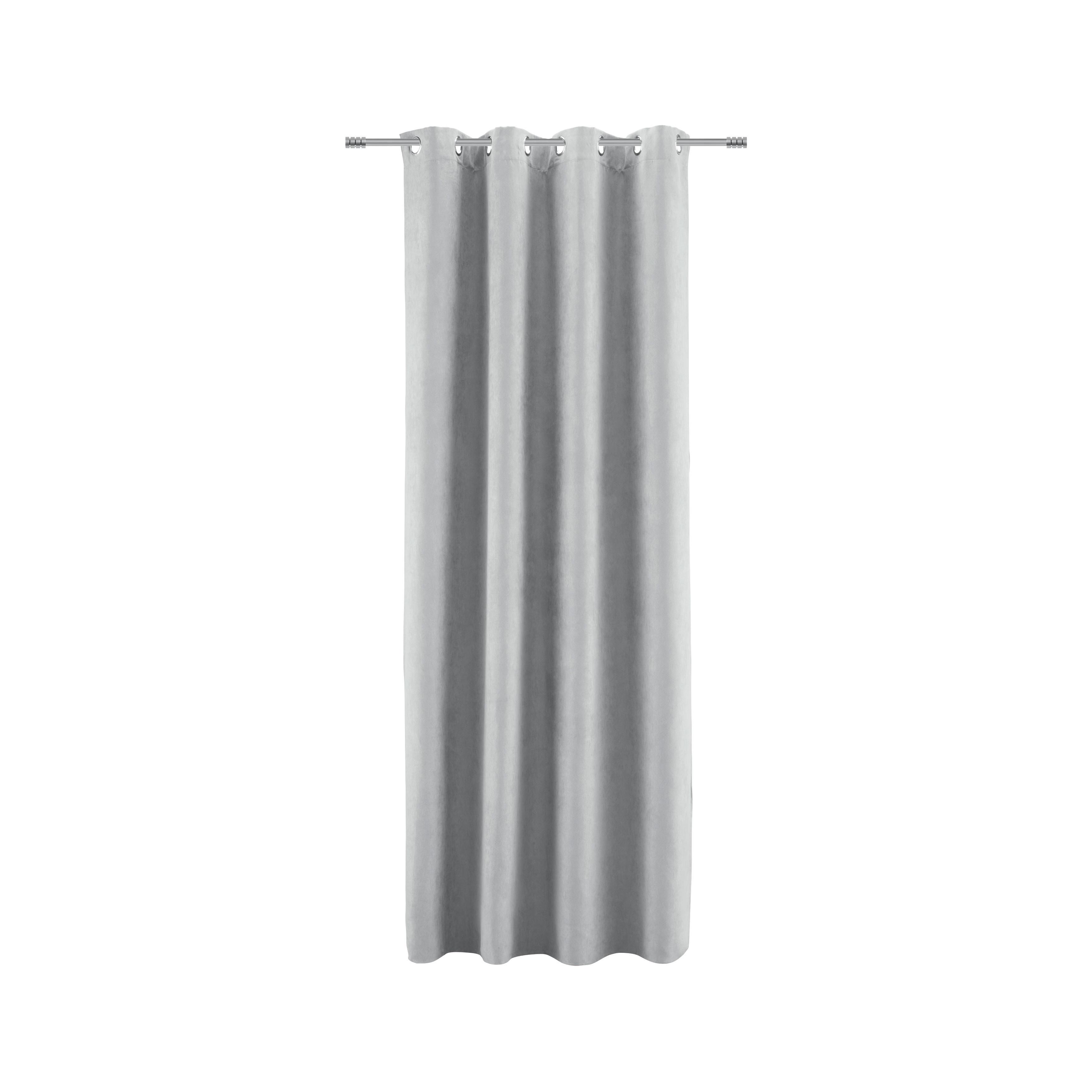 Készfüggöny Velours 140/245cm - szürke, Konventionell, textil (140/245cm) - Modern Living