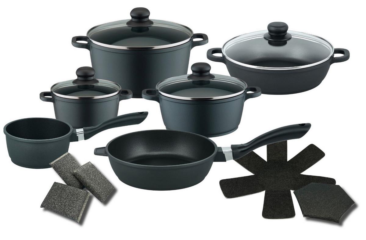 Set Posod Frederic - črna/prozorno, Konvencionalno, kovina/umetna masa - Based