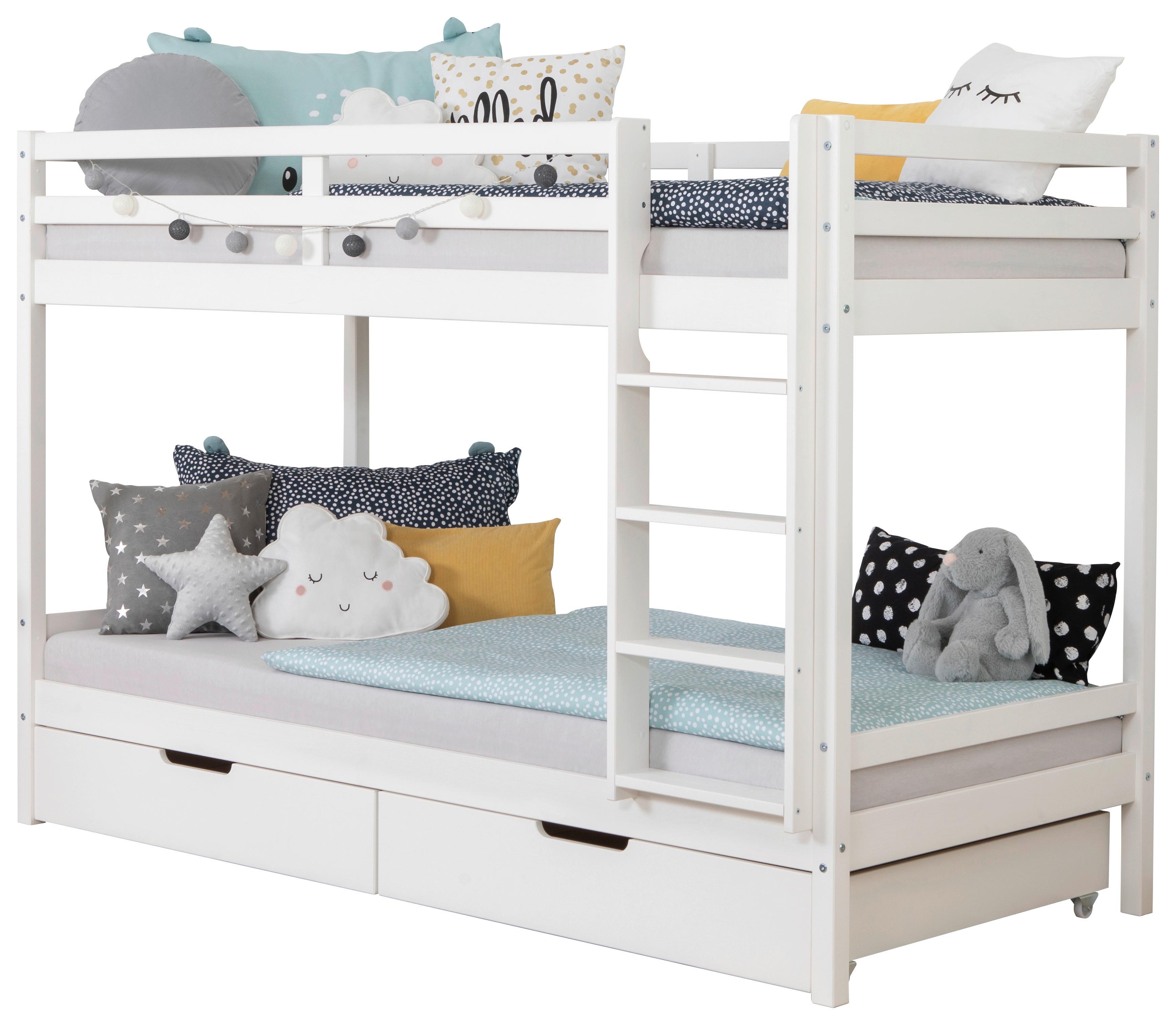 Etagenbett Holz Rene 207x101x141 cm Weiß - Weiß, MODERN, Holz (90/200cm) - MID.YOU