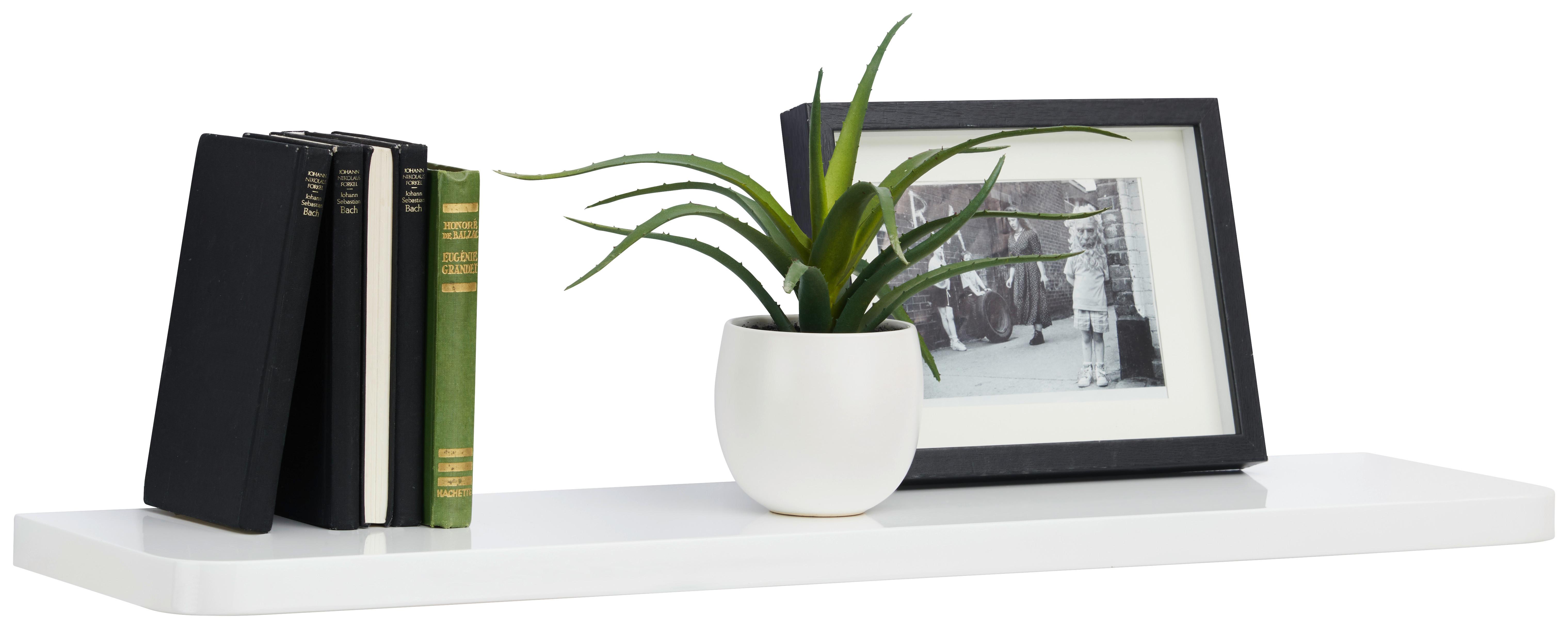 PÓŁKA ŚCIENNA RON - biały, Basics, materiał drewnopochodny (80/2,5/20cm) - Xora