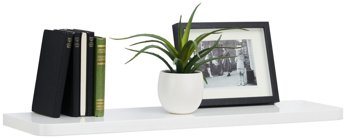 PÓŁKA ŚCIENNA RON - biały, Basics, materiał drewnopochodny (80/2,5/20cm) - Xora