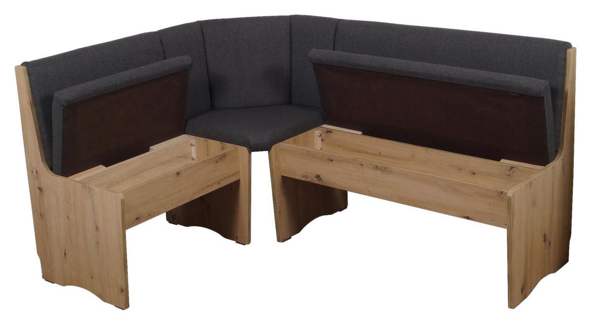Eckbankgruppe Duisburg 4-tlg. Eiche Artisan/Grau - Dunkelgrau/Eiche Artisan, KONVENTIONELL, Holz/Holzwerkstoff (125/165cm) - P & B