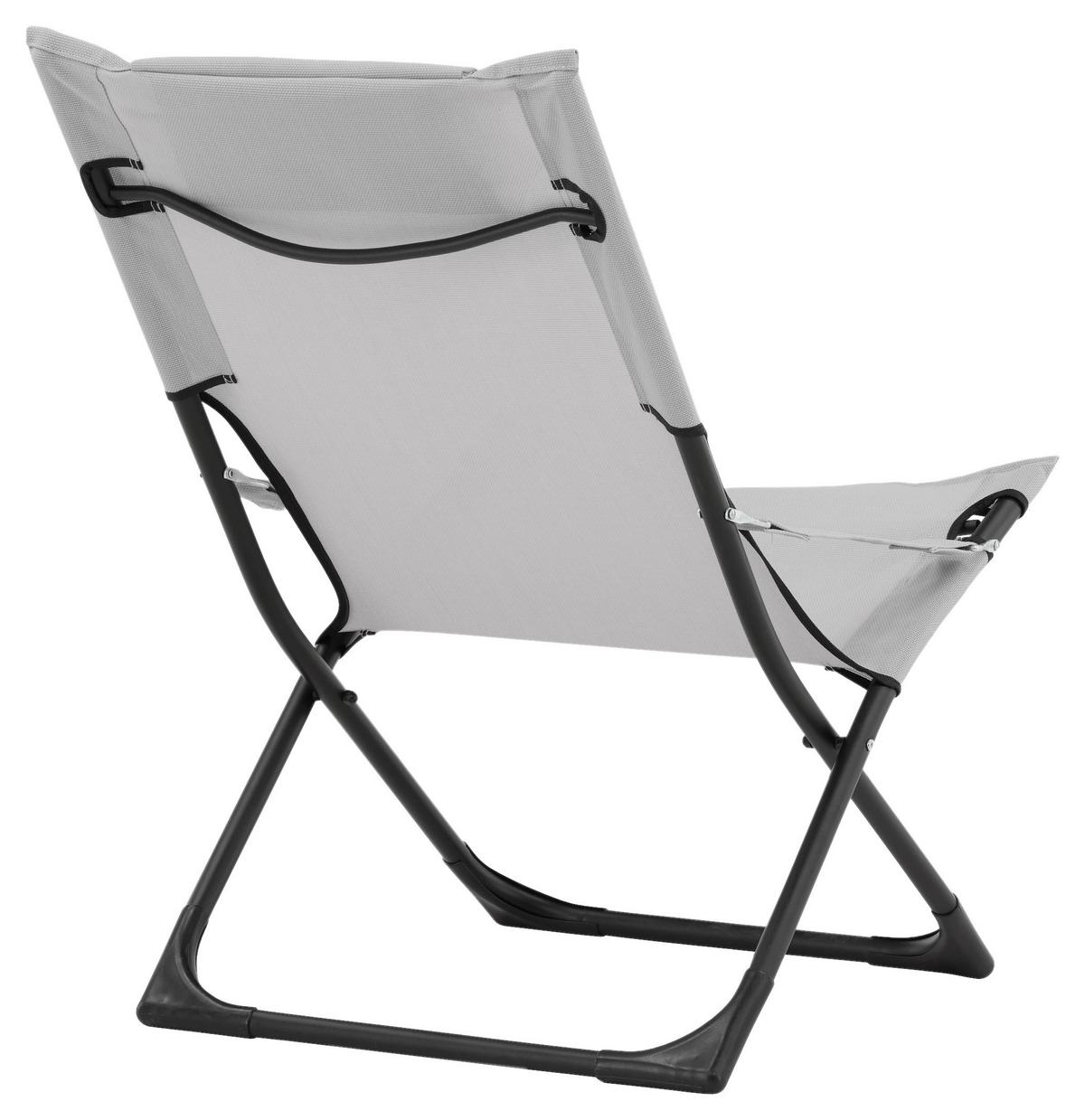 STRANDSTUHL SEVILLE - Schwarz/Grau, KONVENTIONELL, Textil/Metall (63/89/84cm) - Gardenson
