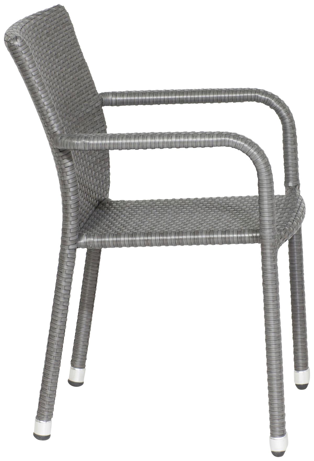 Stapelsessel Grau wetterfest - Grau, MODERN, Kunststoff/Metall (56/83/60cm) - Siena Garden