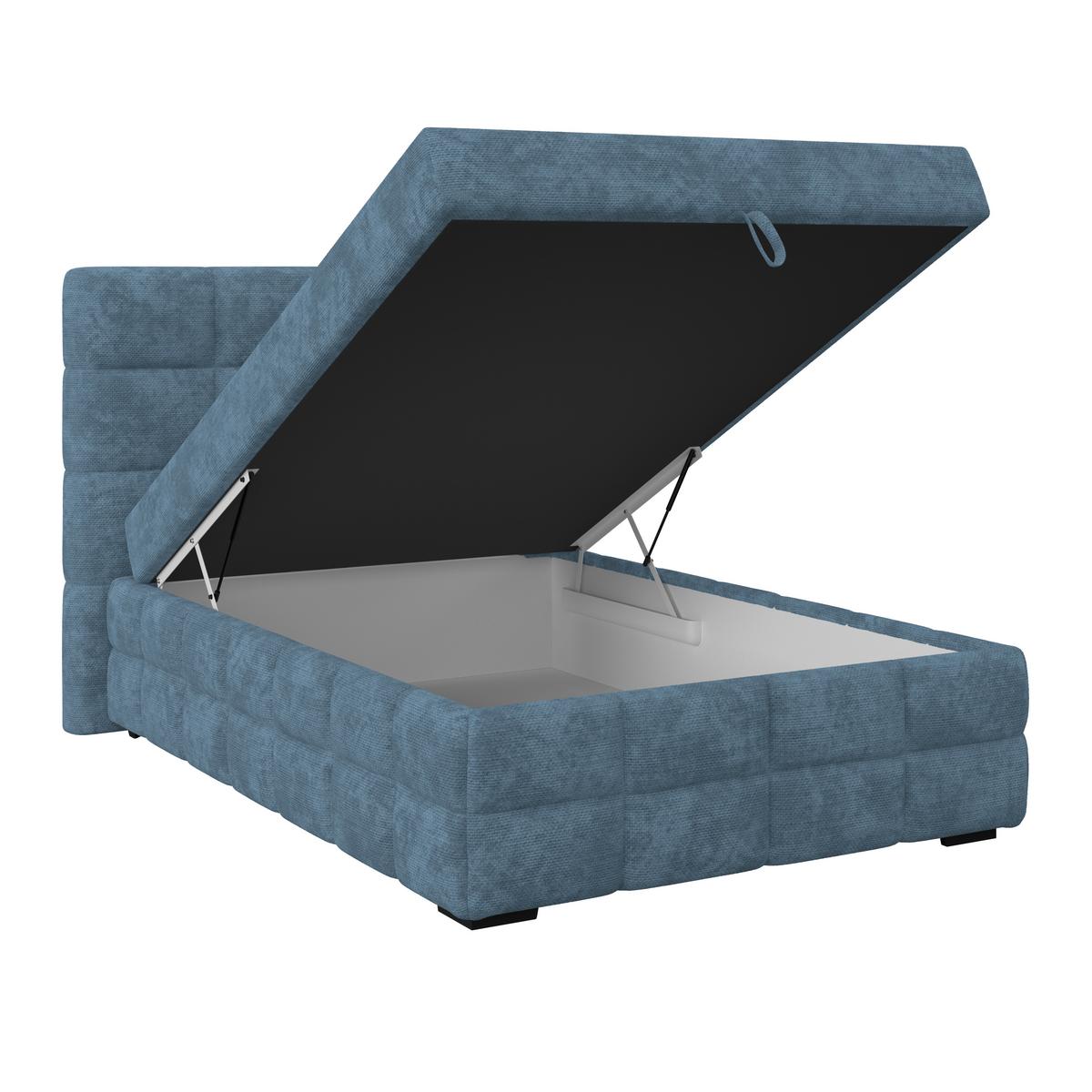 PAT BOX VEGA - albastru/alb, Trend, lemn/textil (120/200cm) - Modern Living