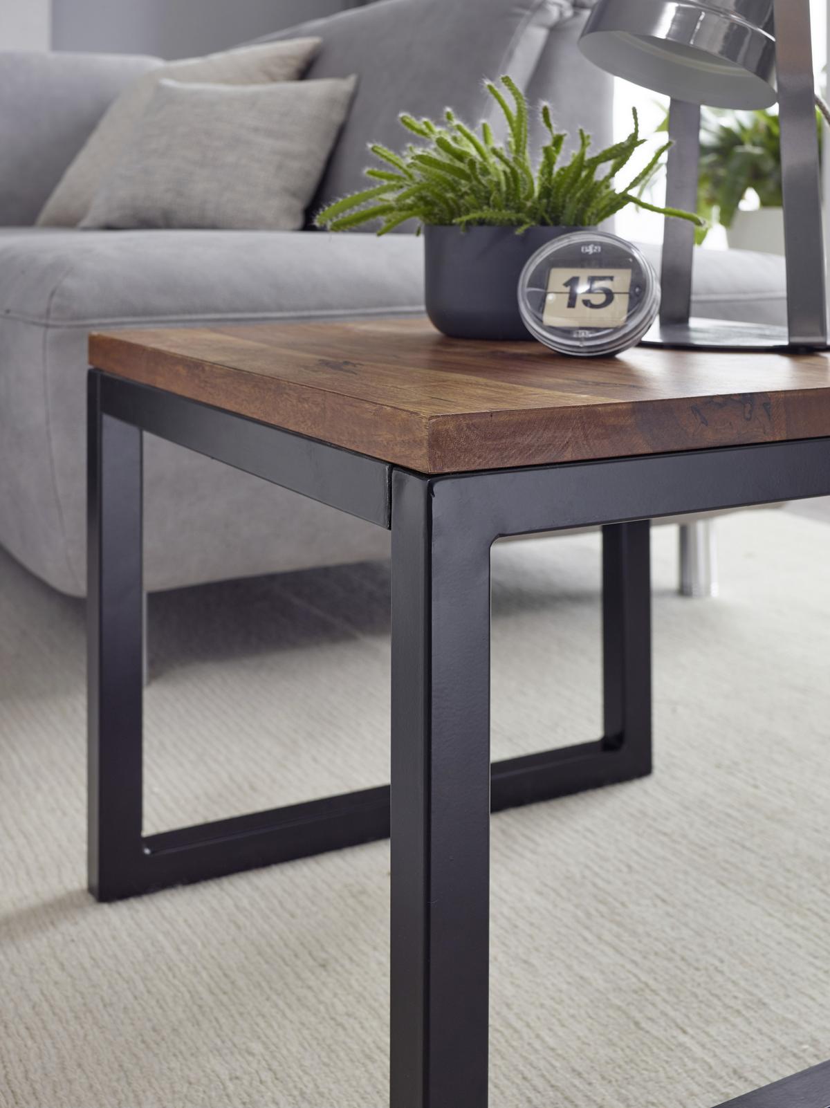 Klubska Miza Wl6.150 - črna/barve indijskega rožnega lesa, Konvencionalno, kovina/les (45/45/40cm) - MID.YOU