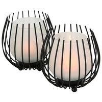 ŚWIECZNIK TEALIGHT - ZESTAW 1018022 - 2-TLG - czarny, Design, metal/szkło (12/12cm) - Boltze Home