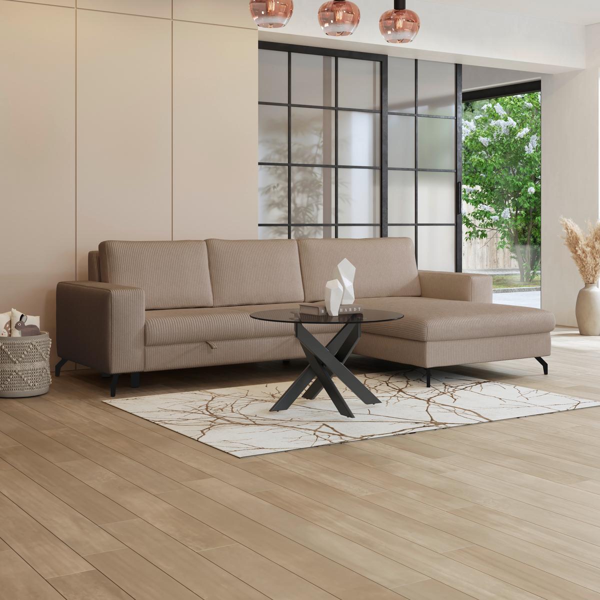Kutna Garnitura Cloud - cappuccino, Trend, tekstil (290/178cm) - Modern Living