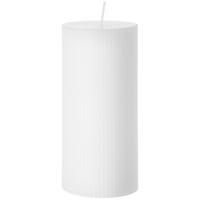 Velika Sveča Stripes - roza/rjavosiva, naravni materiali (7/15cm) - Premium Living