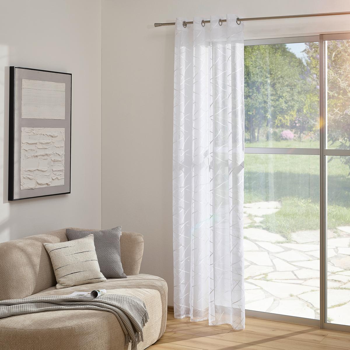 ZASŁONA NA PRZELOTKACH GRAPHIK - biały, Design, tkanina (140/245cm) - Esposa