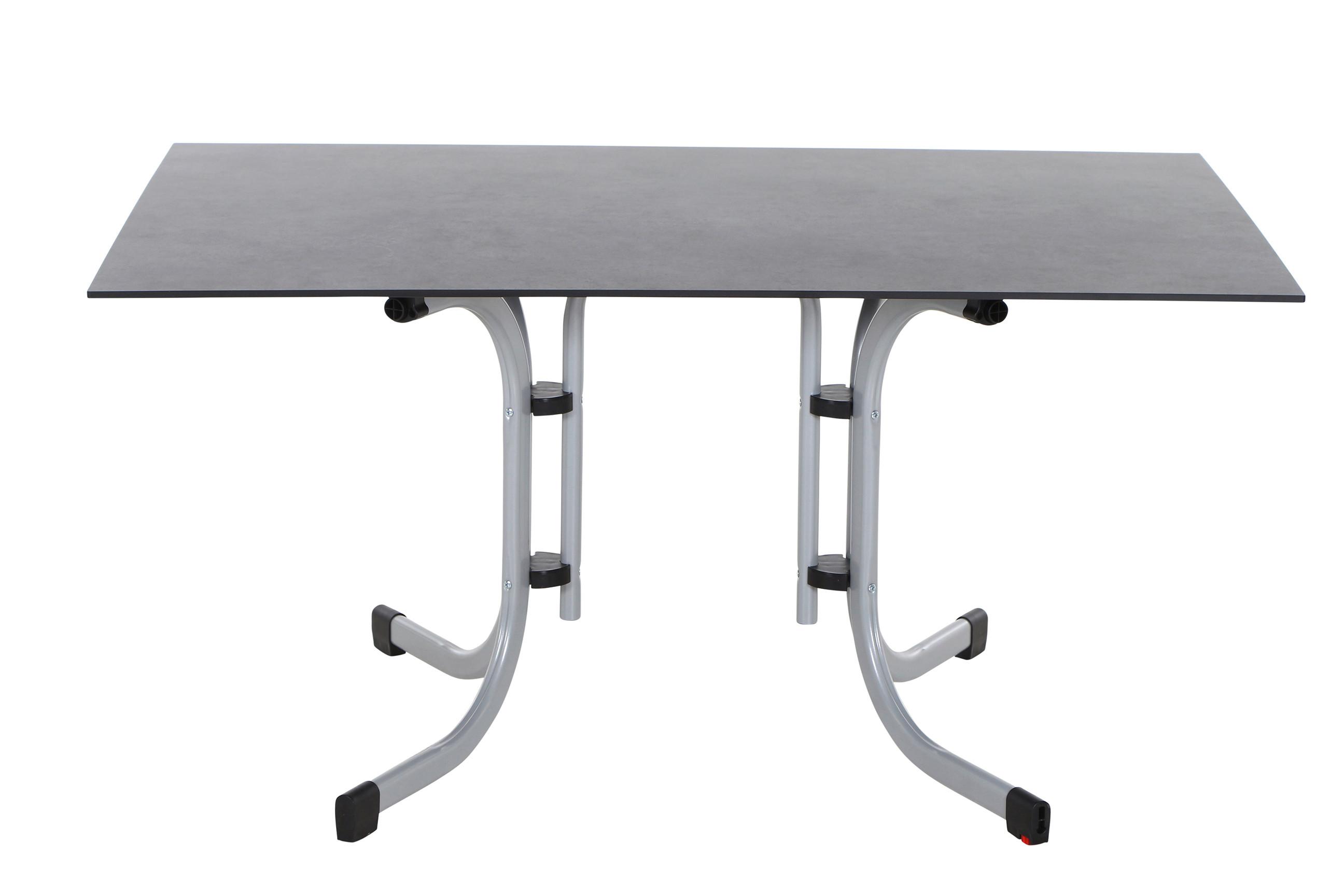 GARTENKLAPPTISCH K98066 - Anthrazit/Silberfarben, KONVENTIONELL, Holzwerkstoff/Kunststoff (140/90/71cm) - Siena Garden