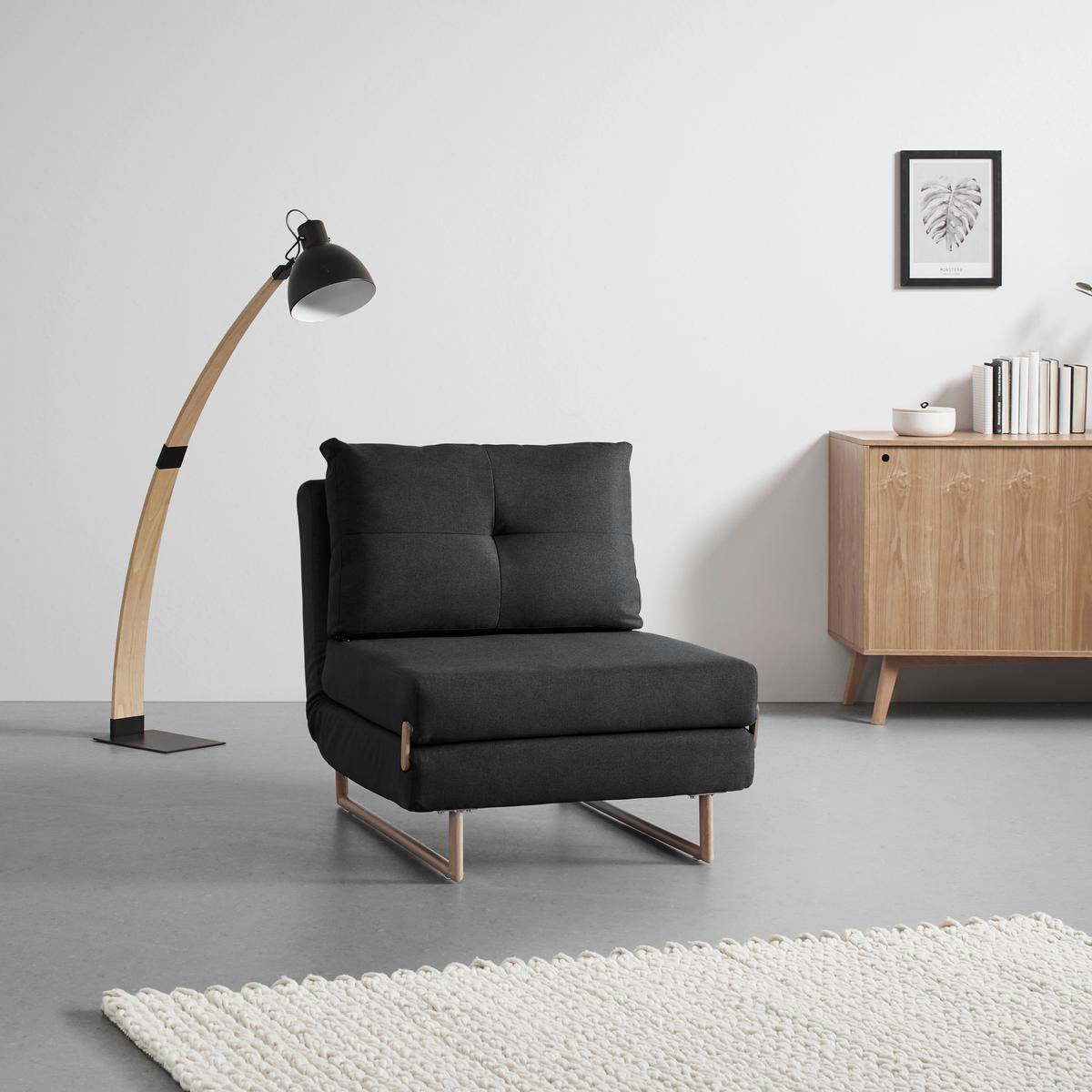 Fekvőfotel Malic - sötétszürke, Modern, textil/fém (80/84/90cm) - Bessagi Home