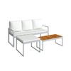 LOUNGEGRUPP ARIELLA - ljusgrå/akaciefärgad, Modern, metall/trä (160/88/65cm) - Bessagi Garden