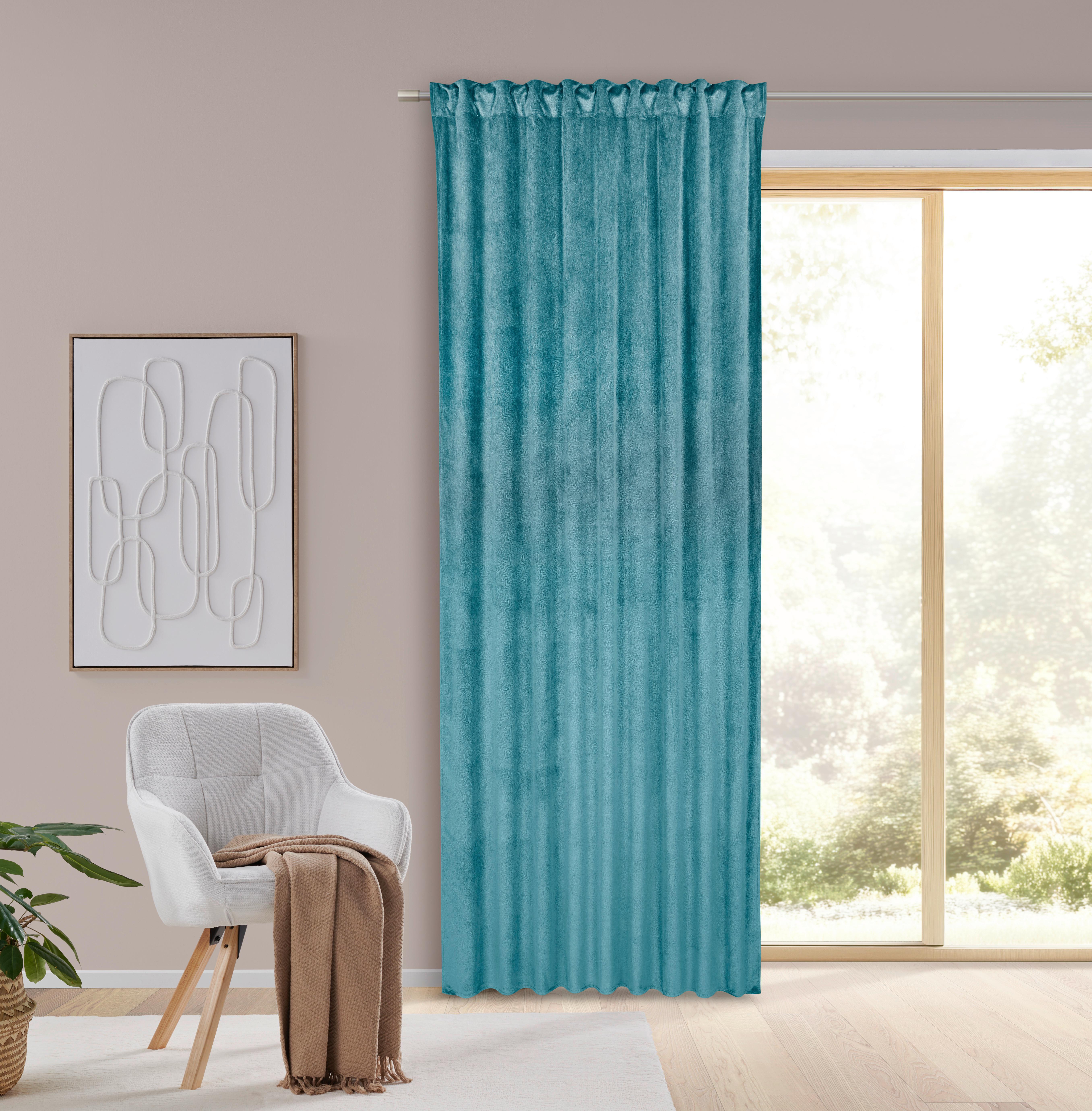 GARDINLÄNGD BIANCA - jadegrön, Klassisk, textil (140/245cm) - Modern Living