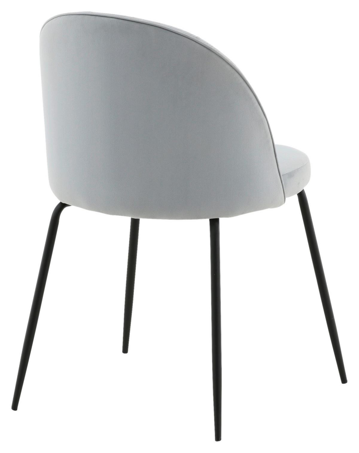STUHL-SET WRINKLES - Hellgrau, Design, Textil/Metall (49/79.5/50cm) - Livetastic