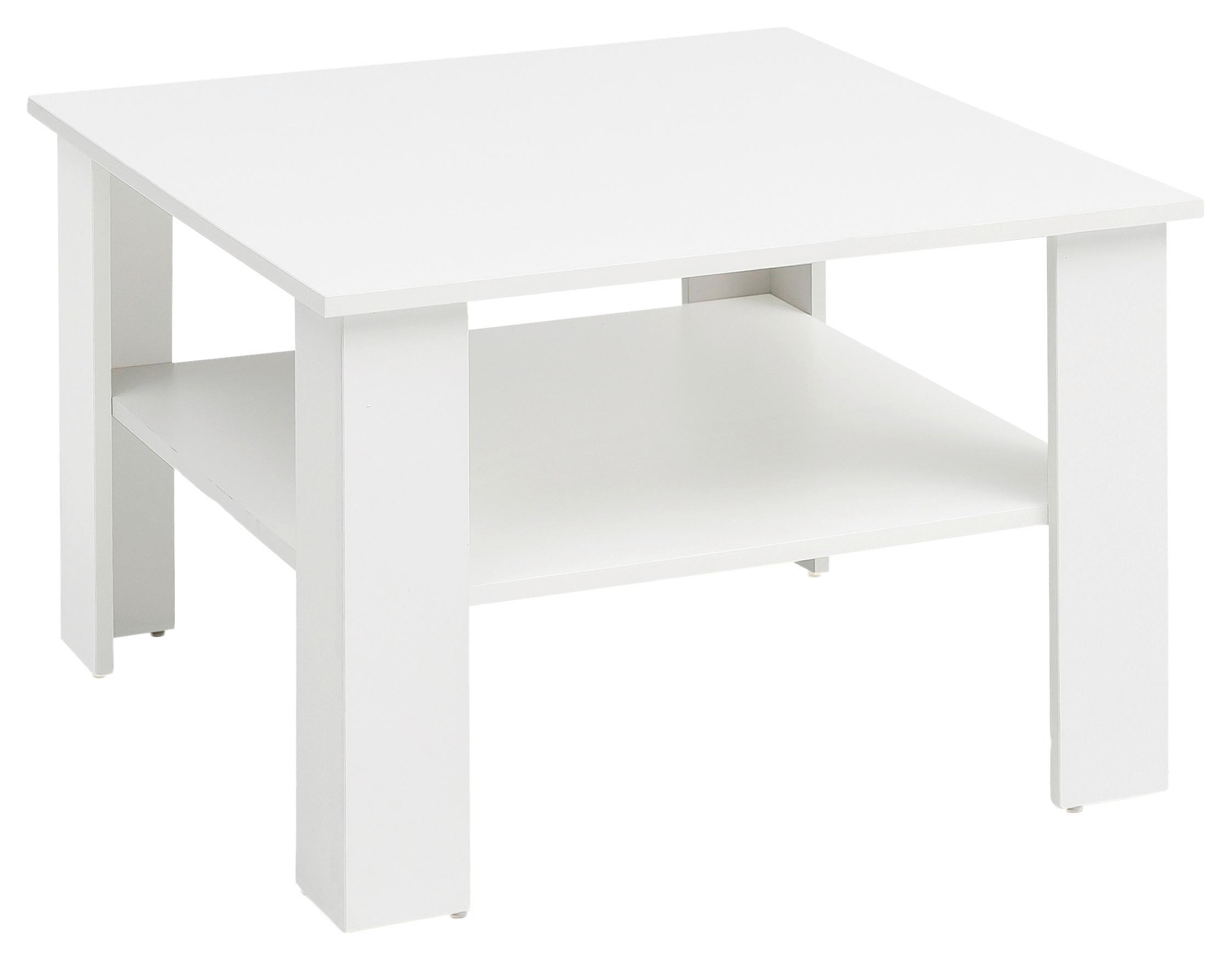 Klubska Miza Couchtisch - bela, Konvencionalno, leseni material (60/60/42cm) - MID.YOU