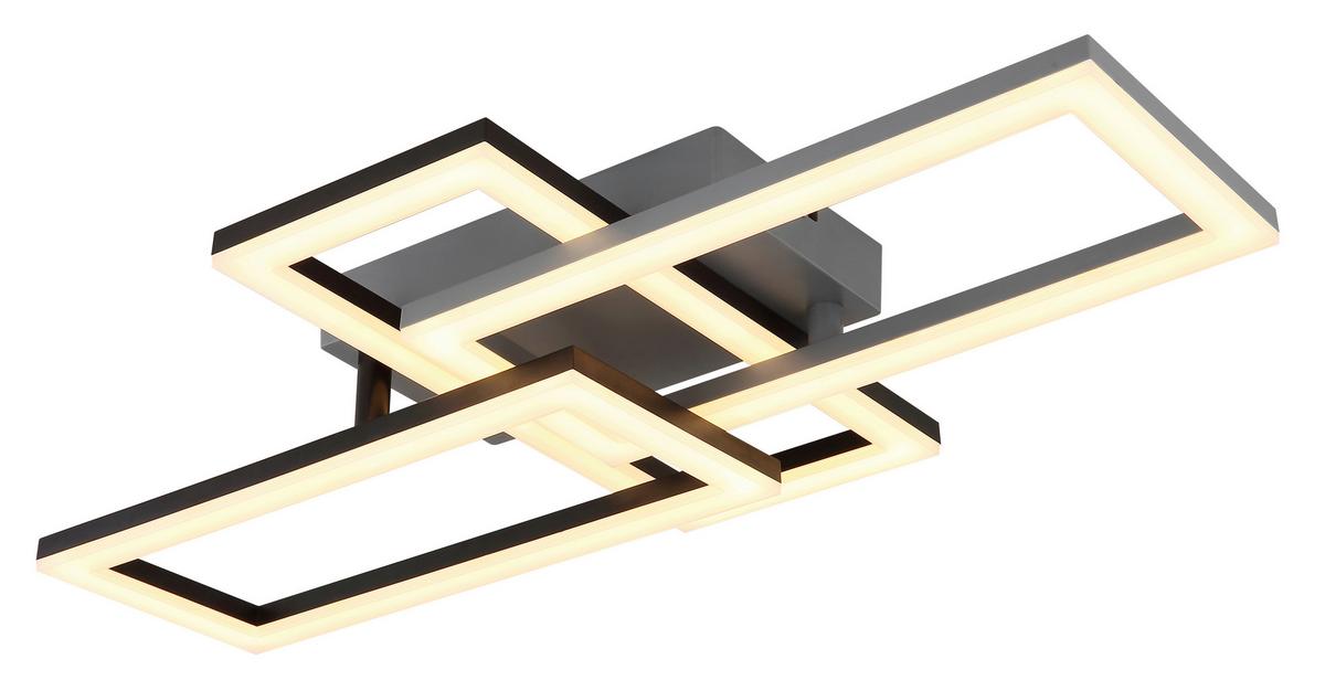 Stropna Led-svetilka Sapena, S Sijalko - siva/črna, Design, umetna masa (61,4/34,1/9,3cm) - Globo